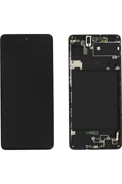 Samsung Οθόνη με μηχανισμό αφής και πλαίσιο για Galaxy A71 (Μαύρο) Κωδικός: G...