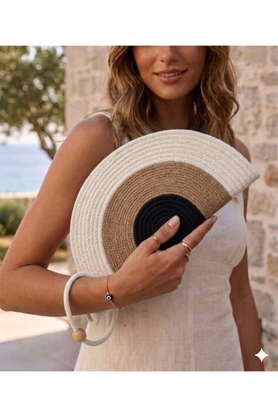 Ahşap Evi El Yapımı Clutch Nazar boncuklu Çanta