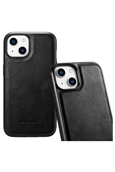 ICARER Husă din piele, piele naturală cerată cu ulei pentru iPhone 14 Plus