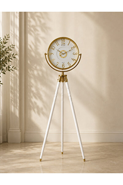 HND Gold Tripod Ayaklı Dekoratif Metal Salon Saati 180 cm