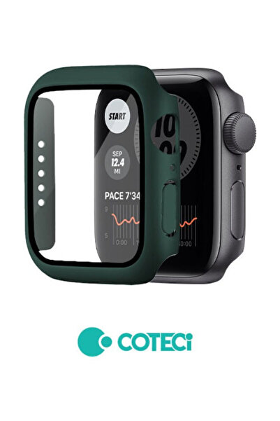 COTECi Ενιαίο Κέλυφος PC + Σκληρυμένο Γυαλί για Apple Watch 45mm Πράσινο