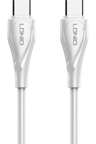 LDNIO Cablu USB 2.0 USB-C tată - USB-C 65W PD Alb 1m LC611C