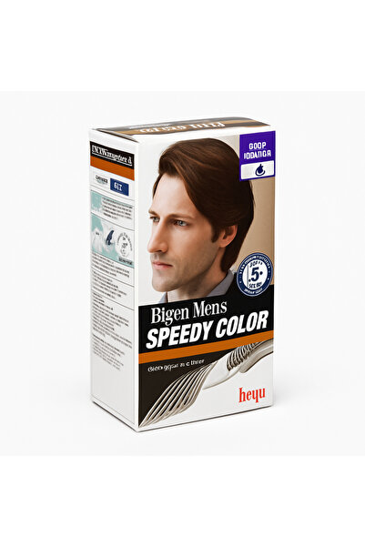 BİGEN صبغة شعر بيجن 104 للرجال، لون بني سريع، 80 غرام | 104 Men Speedy Hair C...