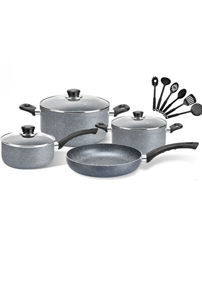 ExtraHome Granite Cookware Set - 13Pcs, Non-Stick Pots and Pans Set with Heat...