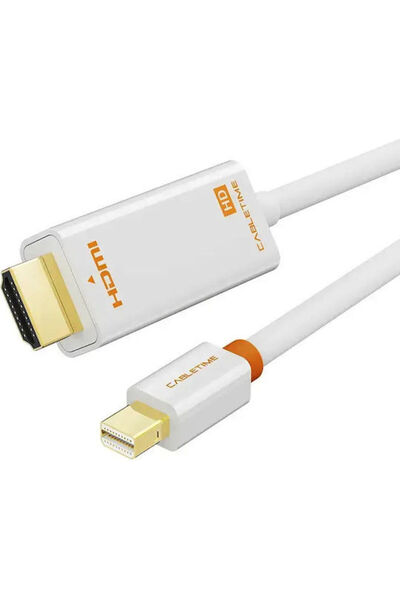 Cabletime Καλώδιο DisplayPort αρσενικό - 1μ Λευκό (CT-AV588-03G)