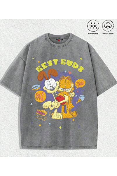 Toum Vintage Garfield Printed Unisex Oversize T-Shirt