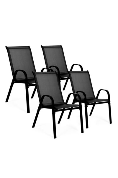 MultiGarden Set de 4 scaune de grădină și terasă MultiGarden, metal, țesătură...