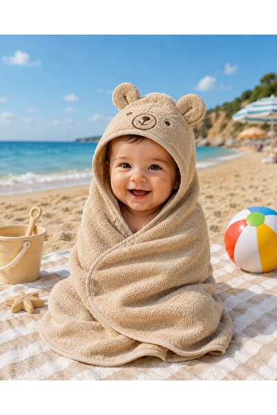Superbaby Prosop pentru bebelusi cu manusa, Ramel, cu urechiuse, maro
