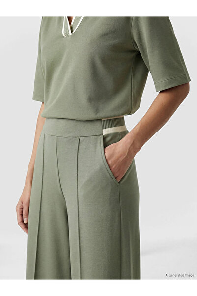 LC Waikiki Green Soft Touch Women's Sweatpants with Elastic Waist