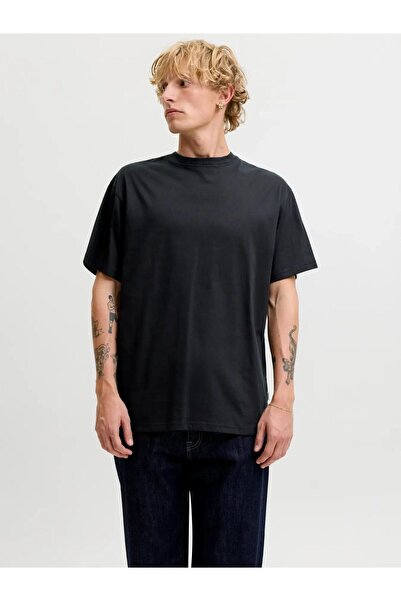 Jack & Jones Erkek Siyah Jjeorganıc Relaxed Tee Ss O-neck Noos T-shirt
