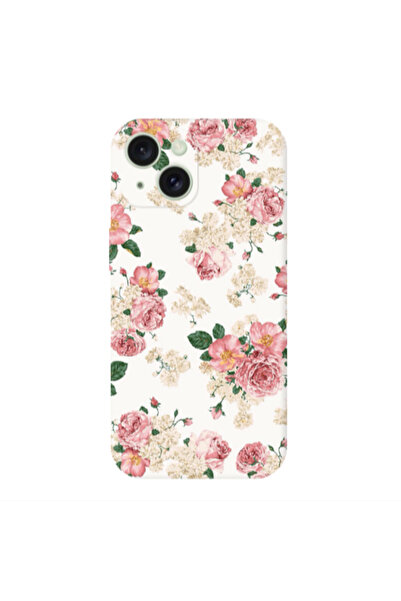 Other Apple iPhone 15 Plus Pink Flowers 2 Transparent Silicone TPU Θήκη