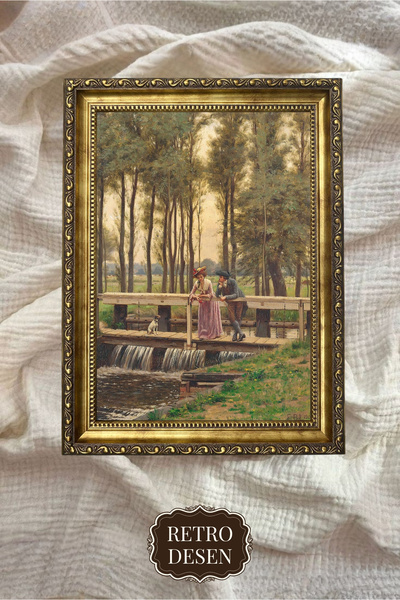 Retro Vintage Çerçeveli Tablo, Sevgi Tablosu, Sanatsal Baskı, Duvar Dekoru, E...