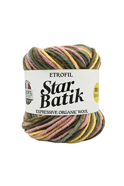 Etrofil Star Batik pređa za pletenje žuta zelena kaki krem 75% premium akril ...