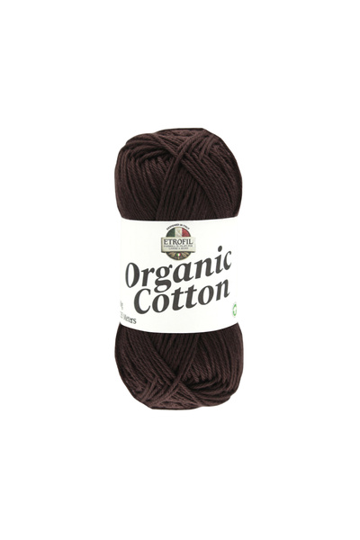 Etrofil Fir de tricotat din bumbac organic, maro închis, 100% bumbac organic,...