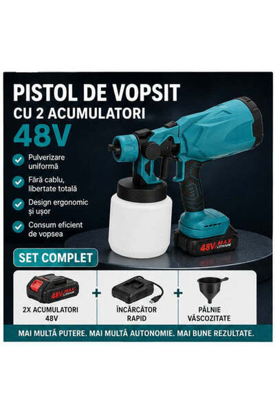 OEM 48V 2-Battery Paint Spray Gun – Fast and Uniform Spraying