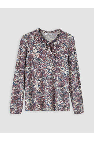 LC Waikiki Nevavm Collar Patterned Blouse with a Difference