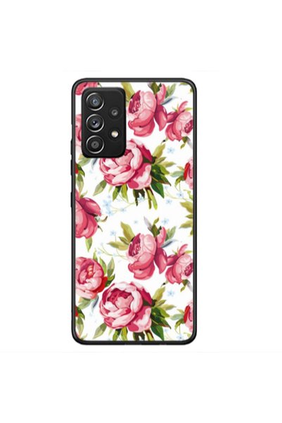 Other Samsung A72 Pink Roses Black Glossy Θήκη