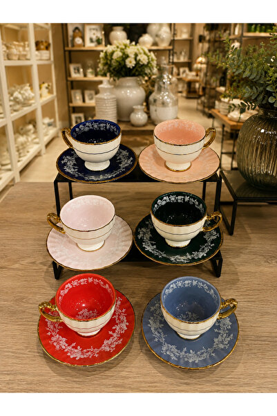 hediye Esterhomedecor 6 Person Porcelain Coffee Cup Set
