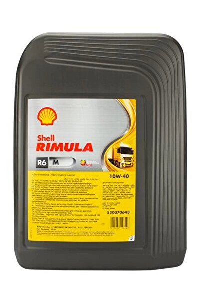 SHELL Rimula R6 M 10w-40 - 20 Litre Tam Sentetik (2026 ÜRETİM)