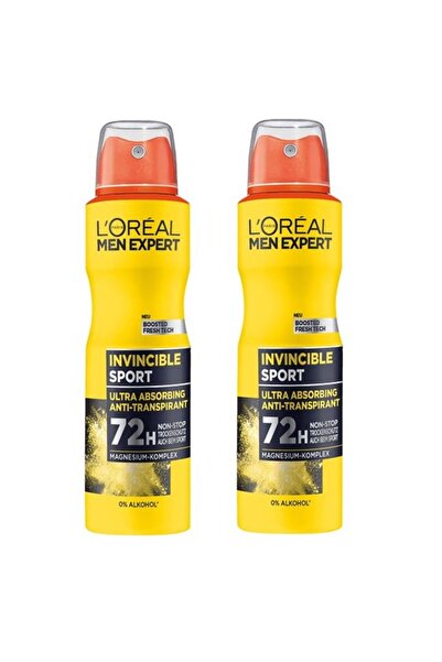 L'Oreal Paris Invincible Sport 72H Anti-Transpirant Deodorant Sprey 2x150 ml