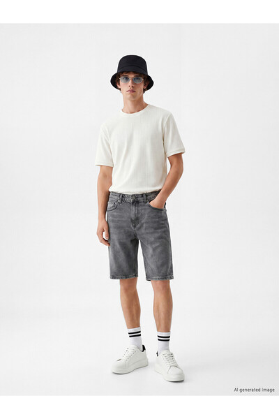 LC Waikiki Nevavm Regular Fit Men's Jean Shorts with Difference