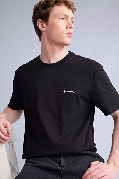 DeFacto Tricou cu mânecă scurtă, 100% bumbac, cu croială normală, cu decolteu...