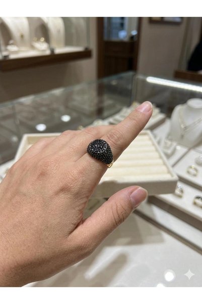 MY NUCA Black Micro Onyx Zircon Stone Sultan Ring