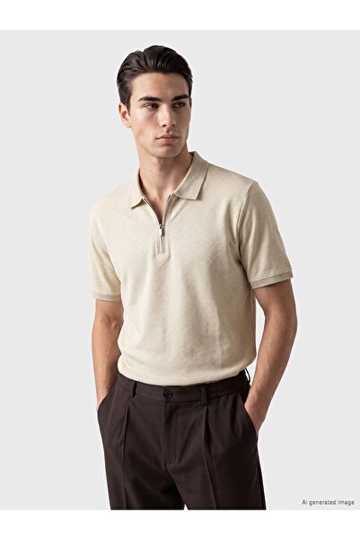 LC Waikiki Polo Yaka Textured Men's T-Shirt