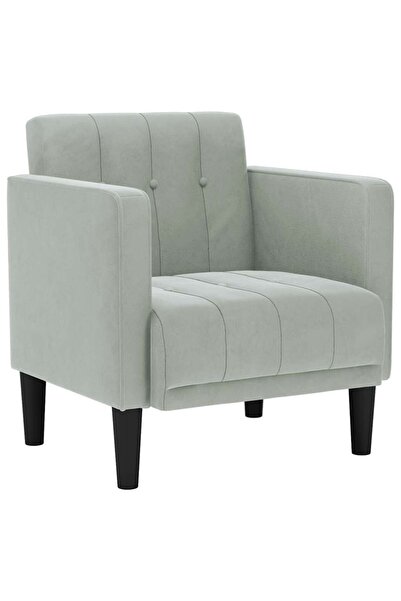 vidaxl Sofa chair with armrests, light gray, 53 cm, Velvet