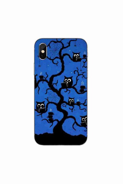 OEM Калъф, съвместим с Apple iPhone X, силиконов гел TPU, с десен Хелоуин дър...