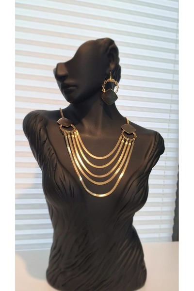 Mf Earrings Necklace Set
