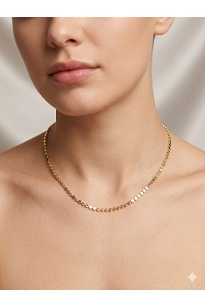 ARSELYA SHİNE ARSELYA Xuping Kadın Gold Renk Pullu Choker Kolye - Sıralı Pul ...