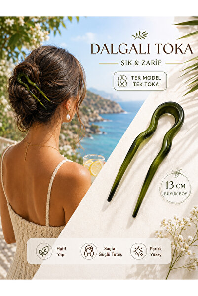 İnDerin Dalgalı Saç Tokası 13 CM – Şık & Zarif Topuz Tokası