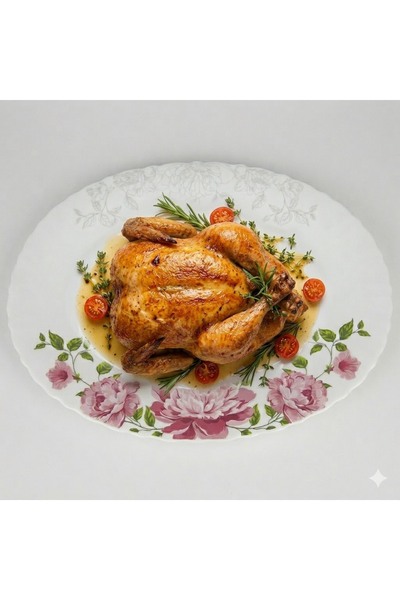OPAL Platou Oval din „Bujor” – 34 cm