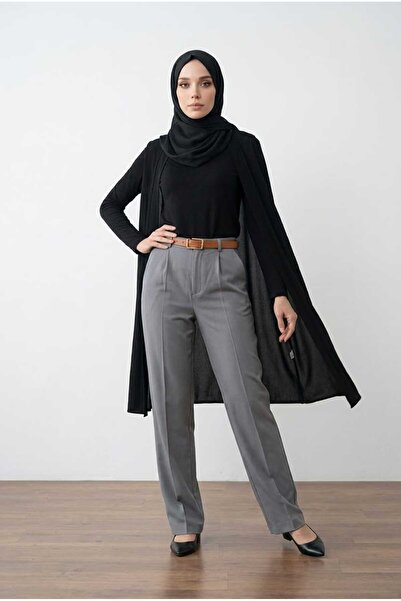 mooishan Marian Women's Gray High Waist Oversize Wide Leg 106 cm Length Lycra...