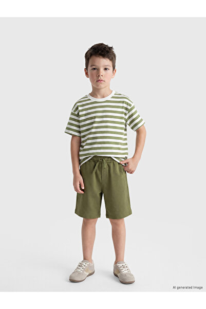 LC Waikiki Vizyon New Season Striped Boys' Shorts Set
