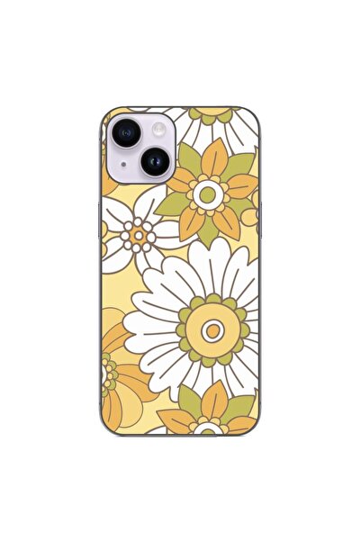 OEM Калъф, съвместим с Apple iPhone 14, силиконов гел TPU, с пастелен градинс...
