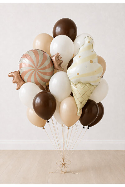 Balonsan Retro Ice Cream Candy Themed Balloon Bundle 20 Pieces