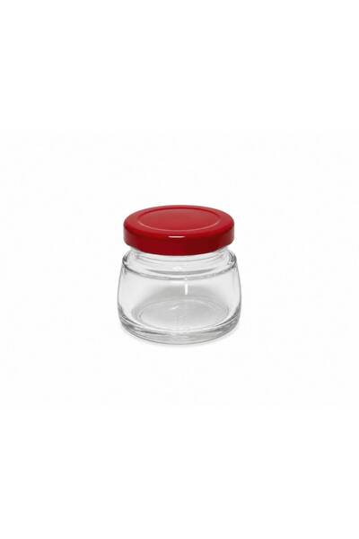 OEM Round Glass Jar with Red Metal Lid 50ml