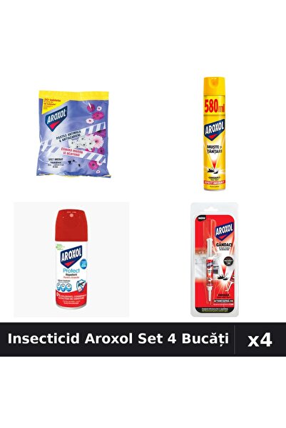 Aroxol Set 4 Insecticid - Spray 580ml, 100ml și Pastile 20 buc, 5g - Protecți...