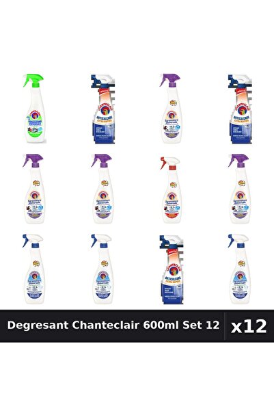 Chanteclair Set 12 Degresant Universal 600-625ml - 6 Arome Asortate, Bicarbon...
