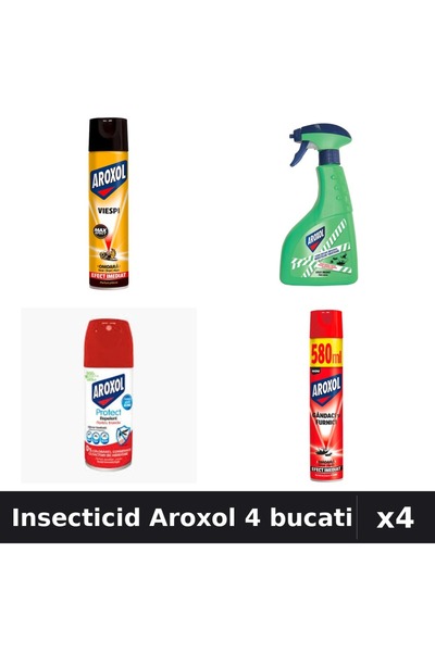 Aroxol Set 4 Spray Insecticid 100ml-400ml-580ml - Anti Insecte Eficient