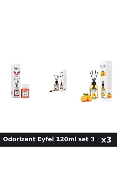 Eyfel Set 3 Odorizant Camera Betisoare 120ml - Red Dragon, Vanilie, Portocala