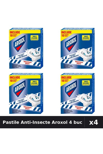 Aroxol Set 4 Pastile Anti-Insecte - Protecție Eficientă Gandaci, Țânțari, Muste