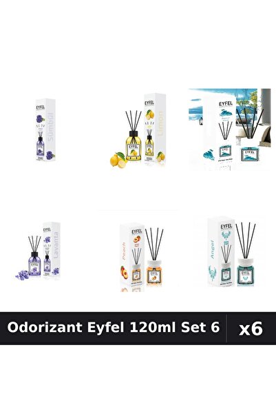 Eyfel Set 6 Odorizante Camera Betisoare - Angel, Lămâie, Lavandă, Ocean, Pier...