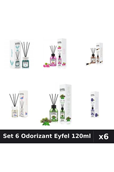 Eyfel Set 6 Odorizante Camera Betisoare, Angel, Orhidee, Pin Si Menta, Tranda...