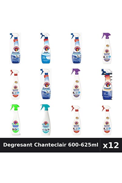 Chanteclair Set 12 Degresant Universal 600-625ml - 7 Arome, Detartrant, Antic...