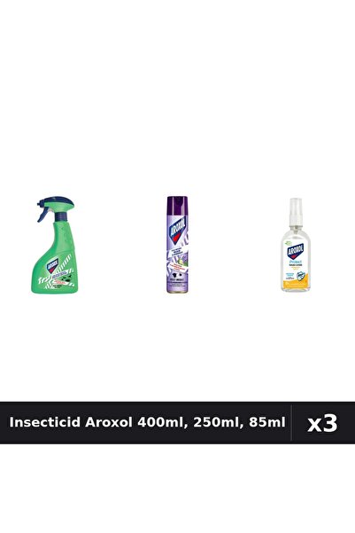 Aroxol Set 3 Spray Insecticid 400ml, 250ml - Loțiune Repelent 85ml - Anti Ins...