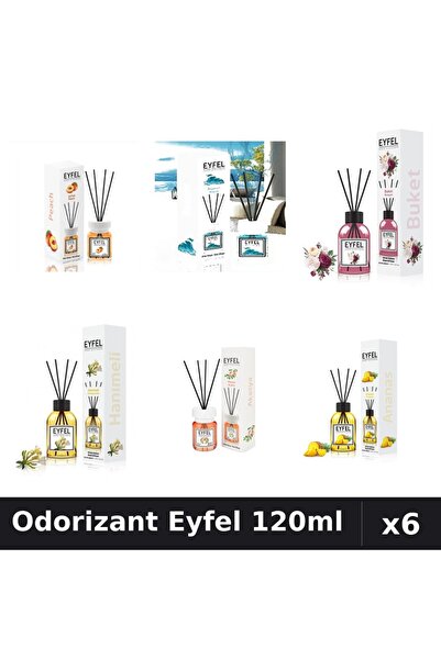 Eyfel Set 6 Odorizante Camera Betisoare - 6 Arome Asortate, 120ml Parfum