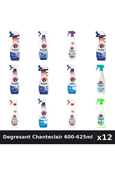 Chanteclair Set 12 Degresant Universal 600-625ml - 8 Arome, Anticalcar, Detar...